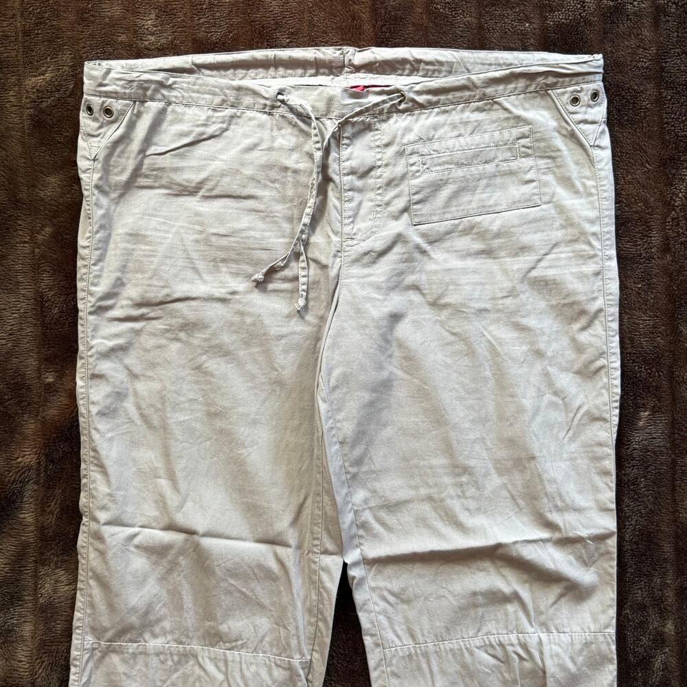 Mossimo‎ M Taupe 100% Cotton Lightweight Drawstring Cropped Pants - Picture 8 of 9